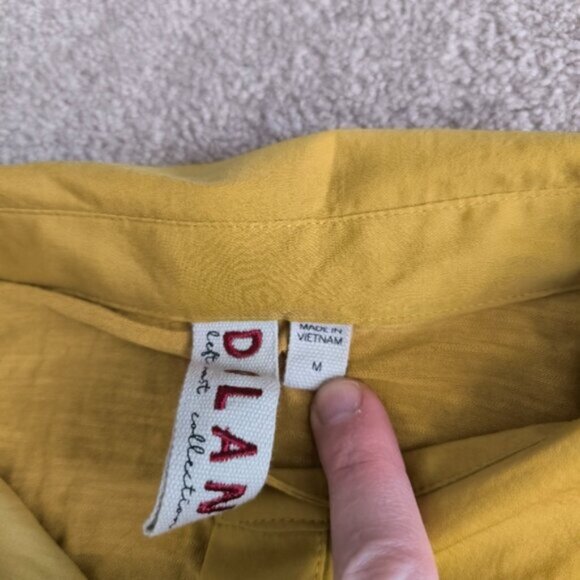 Anthropologie Dolan Steinbeck Back Gold Mustard Preppy Tennis Prep Chic Tunic M - Picture 7 of 10